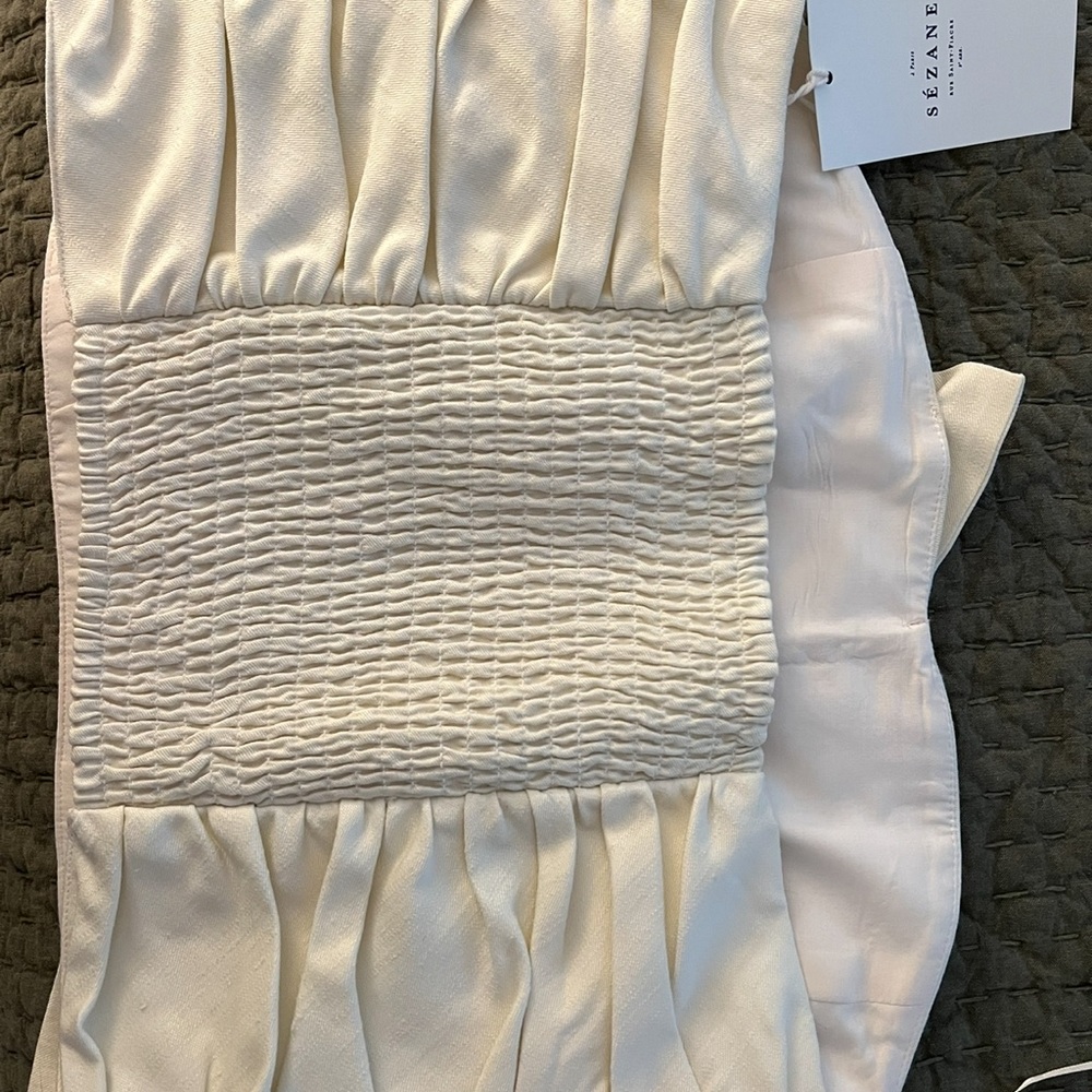 Sézane Cream Ruched Top